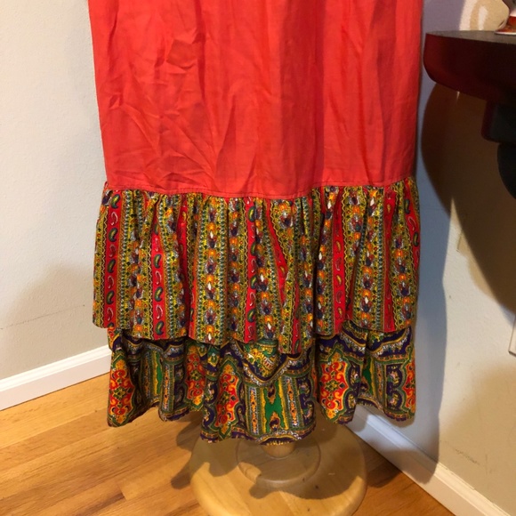 Vtg. 70 s Ellen Tracy for I Magnin 3 tier Psychedelic Gypsy Skirt - Sz. L - Picture 13 of 13